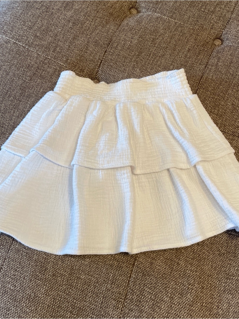 miami White Layered Ruffle Mini Skirt